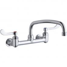 Elkay LK940AT14T4H - Foodservice 8'' Centerset Wall Mount Faucet with 14'' Arc Tube Spout 4'&a