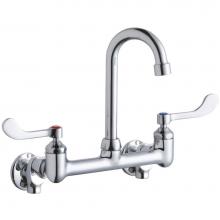 Elkay LK940GN04T4S - Scrub/Handwash 8'' Centerset Wall Mount Faucet with 4'' Gooseneck Spout 4in Wr