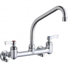 Elkay LK940HA08L2S - Foodservice 8'' Centerset Wall Mount Faucet with 8'' High Arc Spout 2'&ap