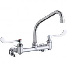 Elkay LK940HA08T6S - Foodservice 8'' Centerset Wall Mount Faucet with 8'' High Arc Spout 6in Wristb