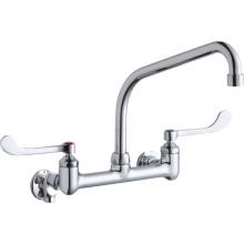 Elkay LK940HA10T6S - Foodservice 8'' Centerset Wall Mount Faucet w/10'' High Arc Spout 6in Wristbla