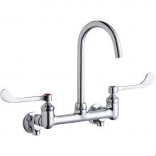 Elkay LK940LGN05T6S - 8'' Centerset Deck Mount Laminar Flow Faucet with 5'' Gooseneck Spout 6in Wris