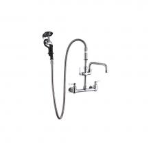 Elkay LK960AF10LC - 8'' Centerset Wall Mount Faucet 60in Flexible Hose with 1.2 GPM Spray Head Plus 10in Arc