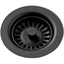 Elkay LKQS35BK - Polymer Drain Fitting with Removable Basket Strainer and Rubber Stopper Black