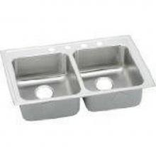 Elkay LRAD331965X - 18 Gauge 33'' X 19.5'' X 6.5'' Double Bowl Kitchen Sink