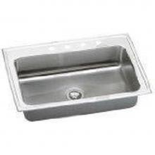 Elkay LRS3322X - 18 Gauge 33'' X 22'' X 7.625'' Single Bowl Kitchen Sink