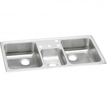 Elkay PSMR43223 - Celebrity Stainless Steel 43'' x 22'' x 7-1/8'', 3-Hole Triple Bowl