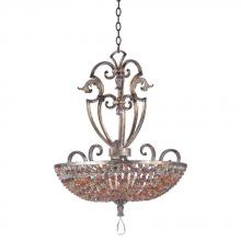 Kalco 2566SB - Chesapeake 6 Light 24.5 Inch Pendant With Beaded Bowl Shade