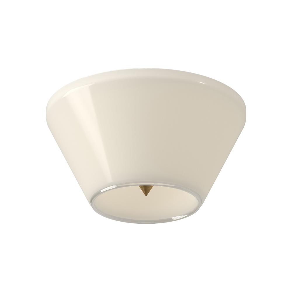 Holt 7-in Brushed Gold/Glossy Opal Glass LED Flush Mount