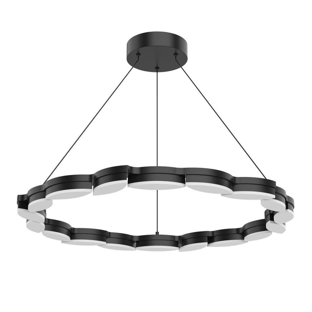 POPLAR 34&#34; CHANDELIER BLACK 108W, 120VAC WITH LED DRIVER, 3000K, 90CRI