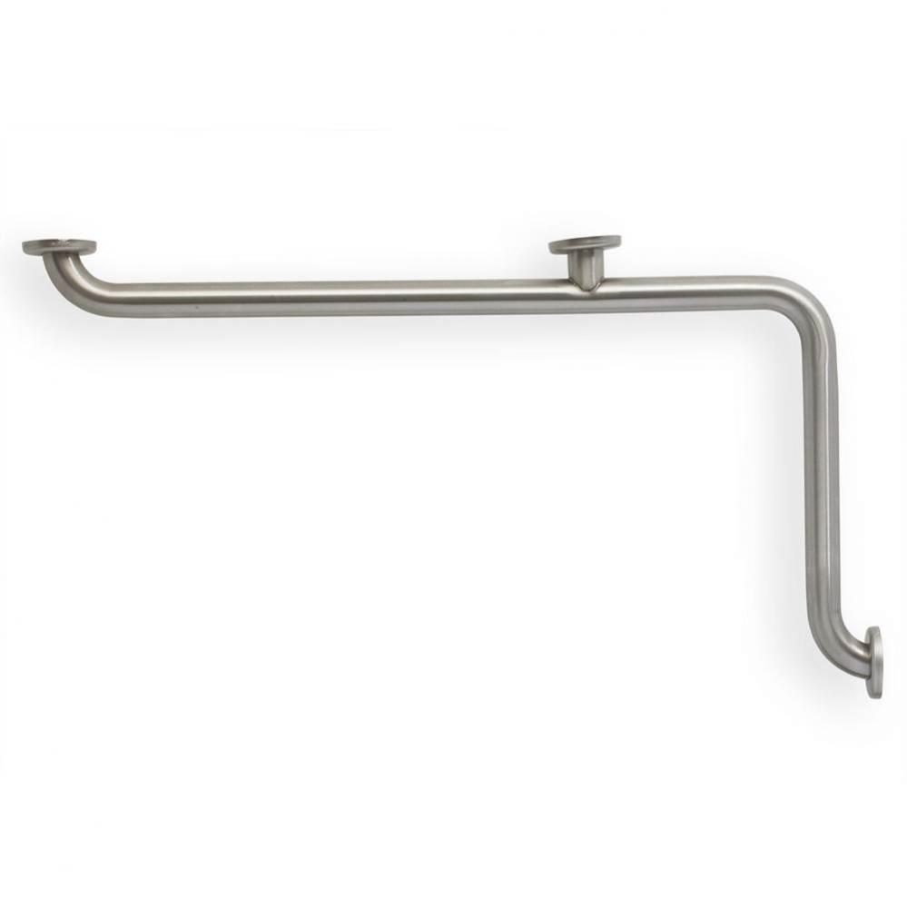 Grab Bar, 34&apos;&apos;x18&apos;&apos; L, 1.5&apos;&apos;, Smooth, Stainless Steel