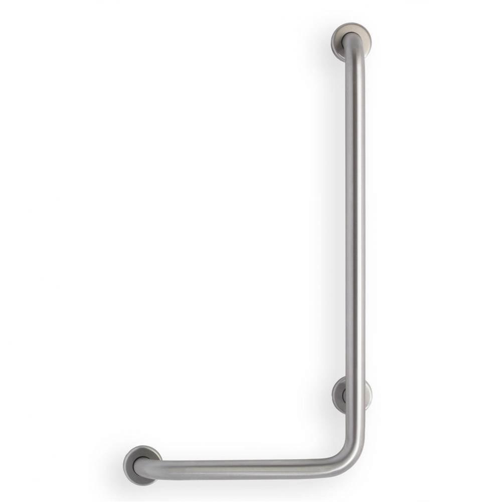 Grab Bar, 32&apos;&apos;x16&apos;&apos; L, 1.5&apos;&apos;, 90 deg Angle, Right Hand, Smooth, Stai