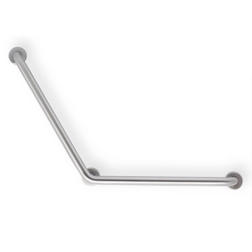 Grab Bar, 24&apos;&apos;x24&apos;&apos; L, 1.5&apos;&apos;, 120 deg Angle, Smooth, Stainless Steel