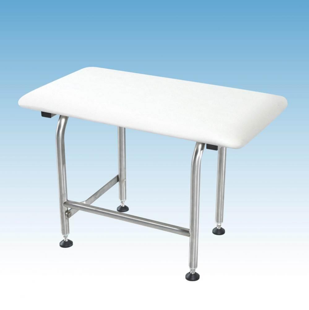 Padded Fold Down Seat with Legs, 26&apos;&apos;, Rectangular