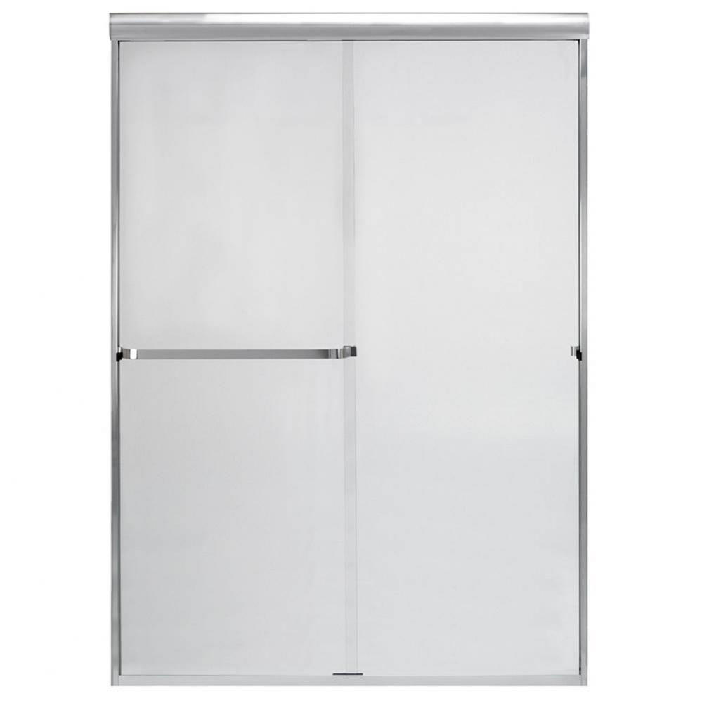 Frameless Bypass Door with Clear Glass, 60&apos;&apos;, Chrome