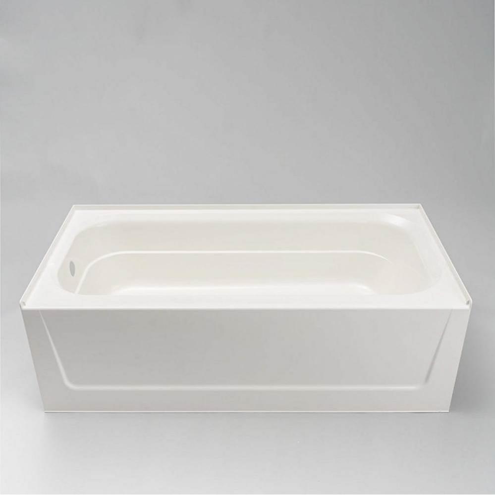 Topaz Bathtub, 30&apos;&apos;x60&apos;&apos;, Fiberglass, White, Left Hand Above Floor Drain