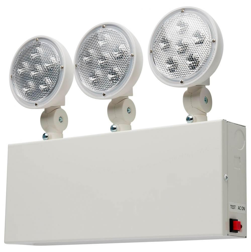 Emergency Light, 90min Ni-Cad backup, 120/277V, Tri Head, Universal Mounting, Steel/NYC