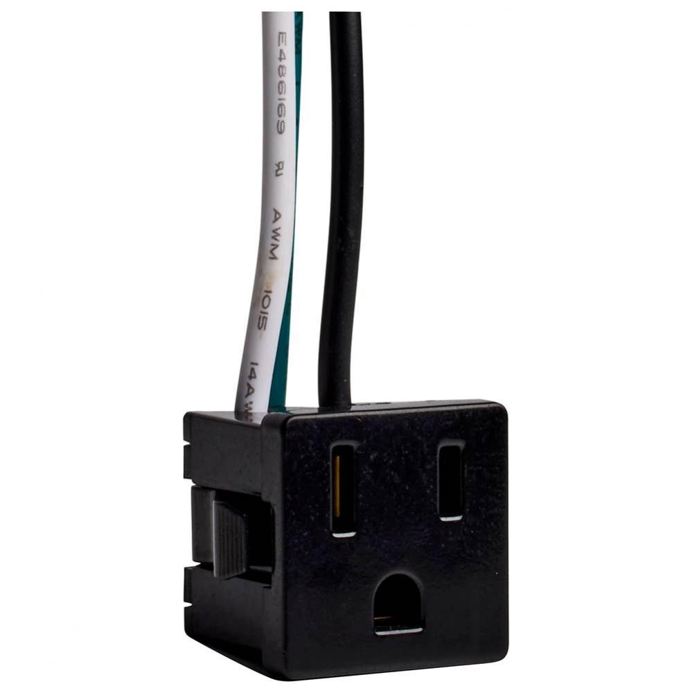 BLK SNAP-IN CONV OUTLET 14 GA