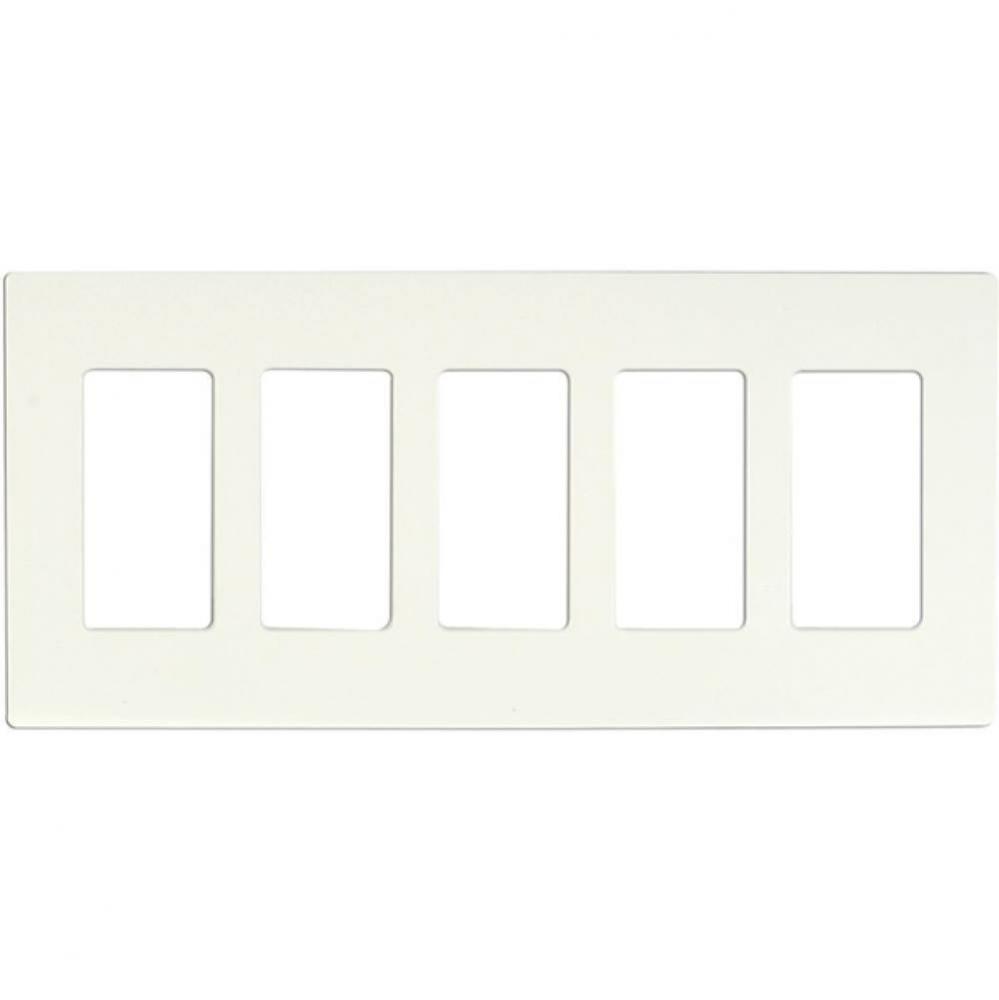 Claro 5 Gang Wallplate White