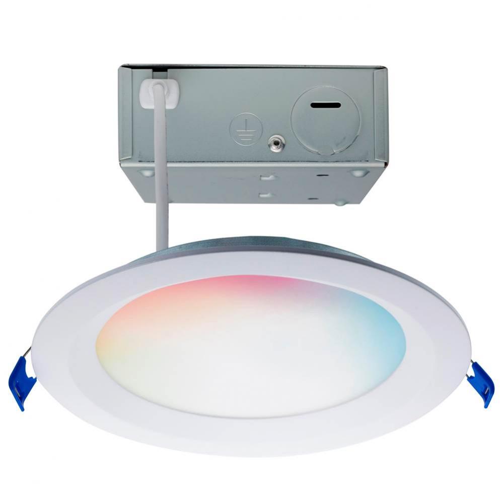 12 Watt; LED Direct Wire; Low Profile Regress Baffle Downlight; 6 Inch Round; Starfish IOT; Tunabl