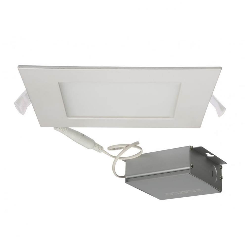 12 W LED Direct Wire Downlight, Edge-lit, 6&apos;&apos;, 3000K, 120 V, Dimmable, Square, Remote Dr