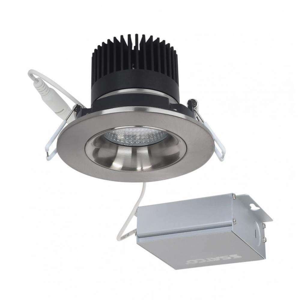 12 W LED Direct Wire Downlight, Gimbaled, 3.5&apos;&apos;, 3000K, 120 V, Dimmable, Round, Remote D