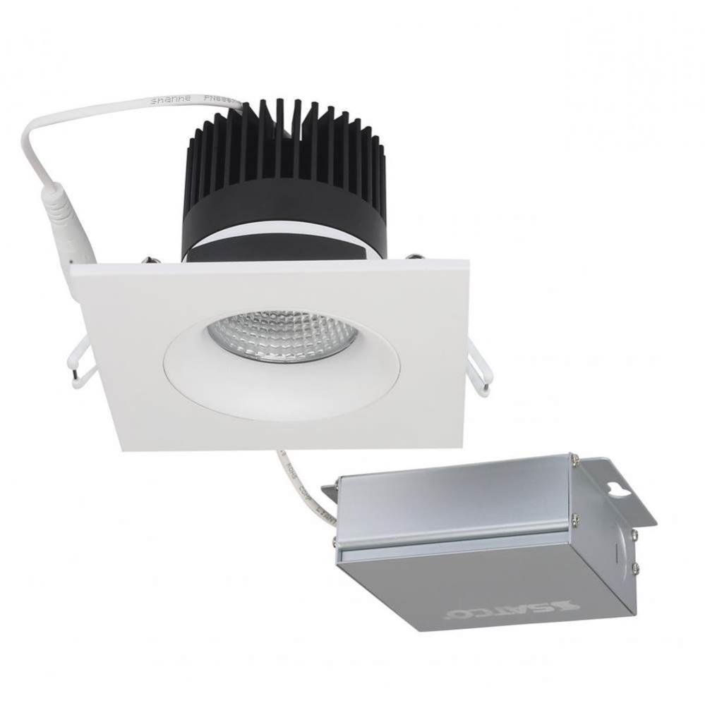 12 W LED Direct Wire Downlight, Gimbaled, 3.5&apos;&apos;, 3000K, 120 V, Dimmable, Square, Remote