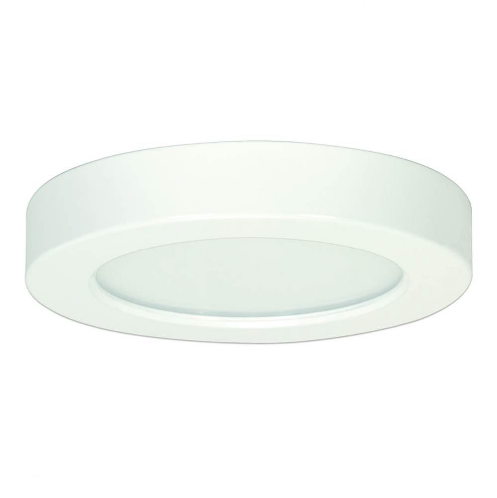 10.5 W 5.5&apos;&apos; Flush Mount LED Fixture, 4000K, Round Shape, White Finish, 120 V