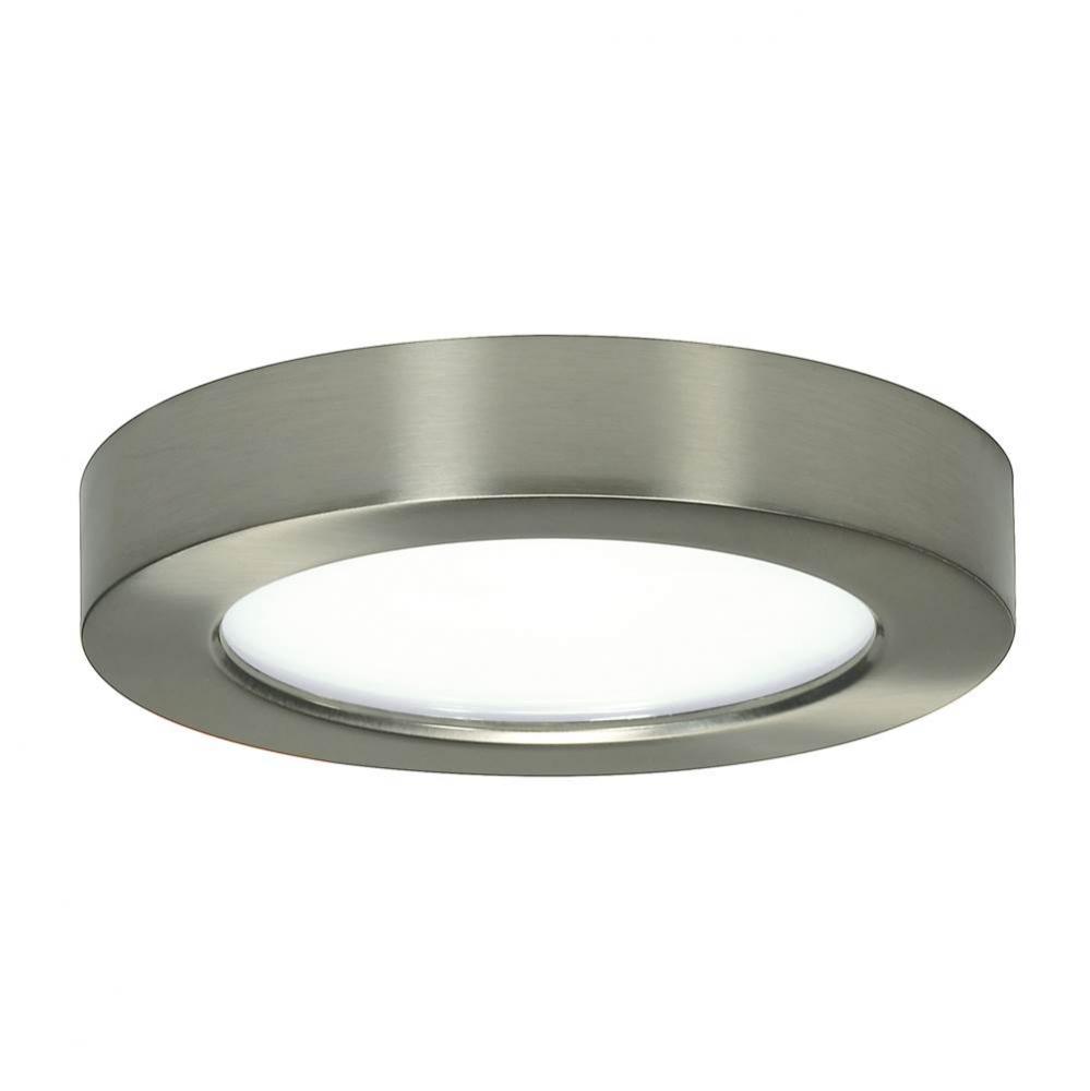 10.5 W 5.5&apos;&apos; Flush Mount LED Fixture, 5000K, Round Shape, Brushed Nickel Finish, 120 V