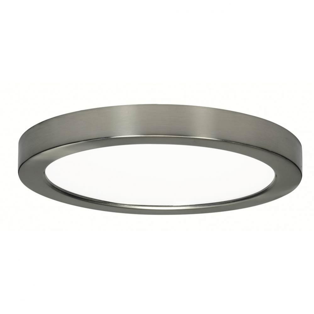 13.5 W 7&apos;&apos; Flush Mount LED Fixture, 5000K, Round Shape, Brushed Nickel Finish, 120 V