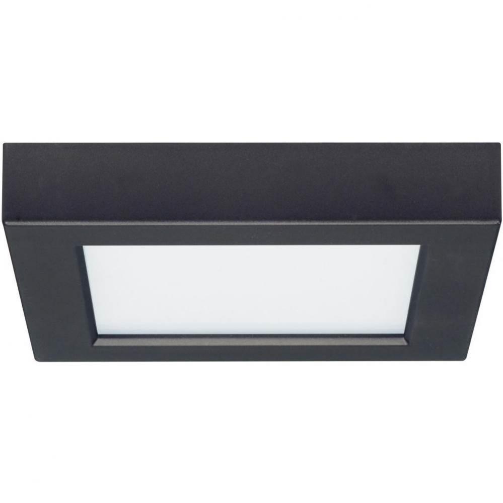 10.5W 5.5&apos;&apos; Flush Mount LED Fixture, 3000K, Square Shape, Black Finish, 120 V