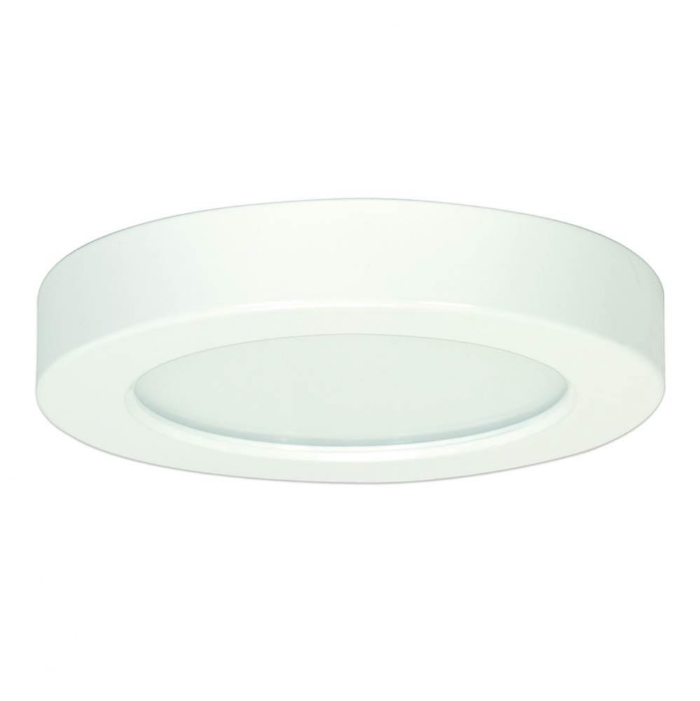 10.5 W 5.5&apos;&apos; Flush Mount LED Fixture, 3000K, Round Shape, White Finish, 120 V