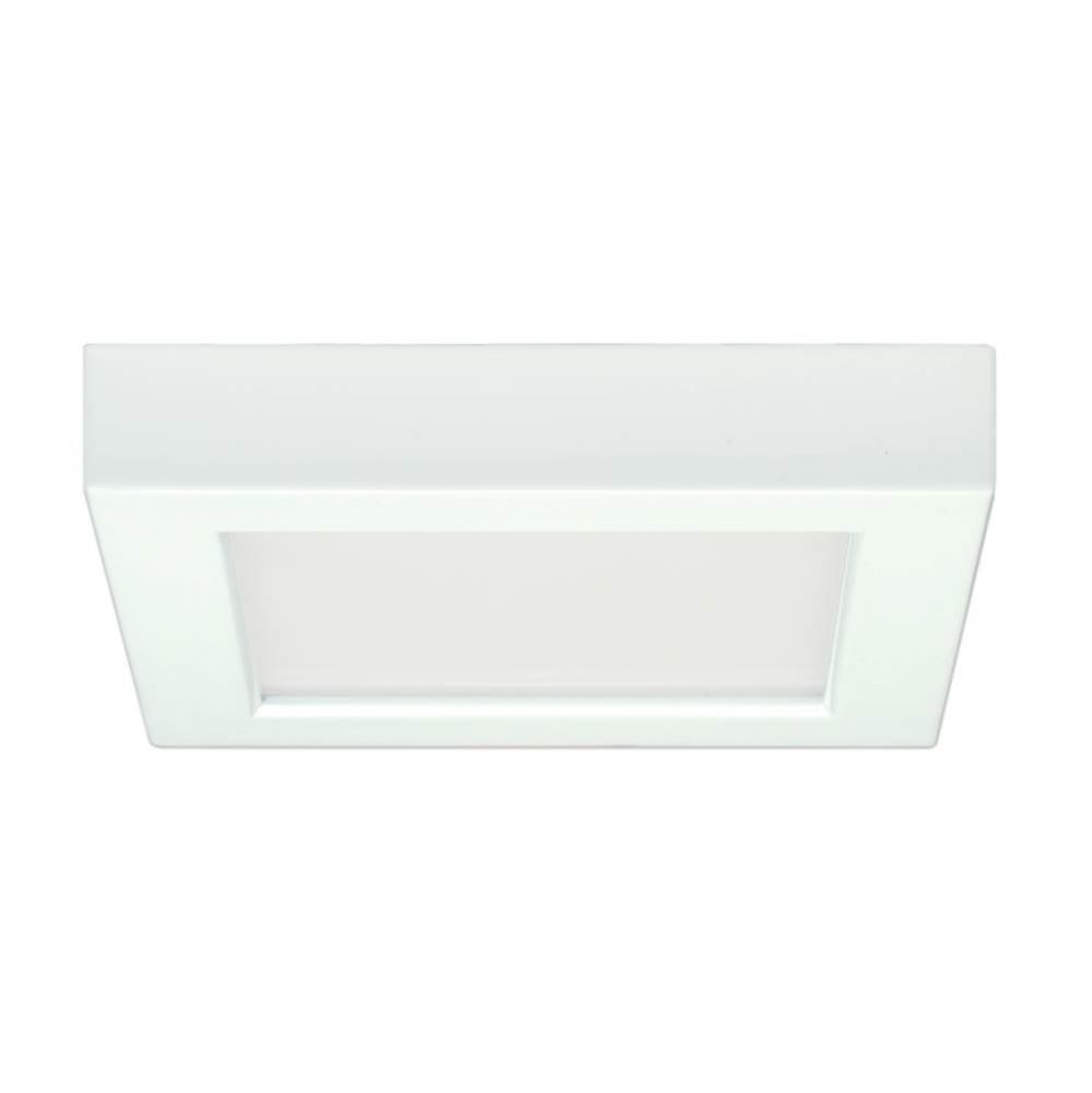 10.5 W 5.5&apos;&apos; Flush Mount LED Fixture, 2700K, Square Shape, White Finish, 120 V