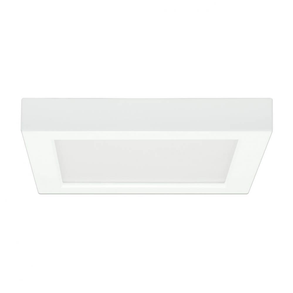 13.5 W 7&apos;&apos; Flush Mount LED Fixture, 2700K, Square Shape, White Finish, 120 V