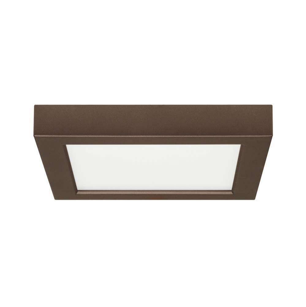 13.5 W 7&apos;&apos; Flush Mount LED Fixture, 2700K, Square Shape, Bronze Finish, 120 V