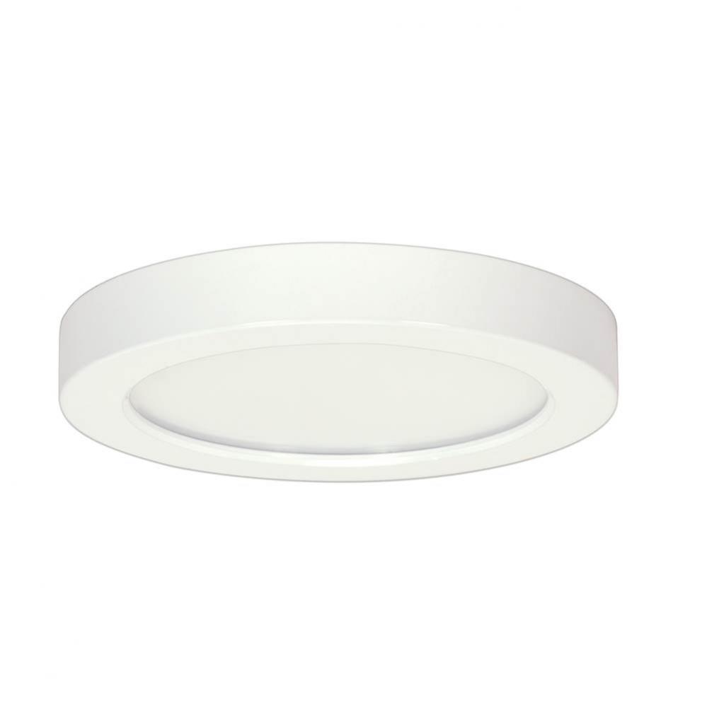 18.5 W 9&apos;&apos; Flush Mount LED Fixture, 3000K, Round Shape, White Finish, 277 V