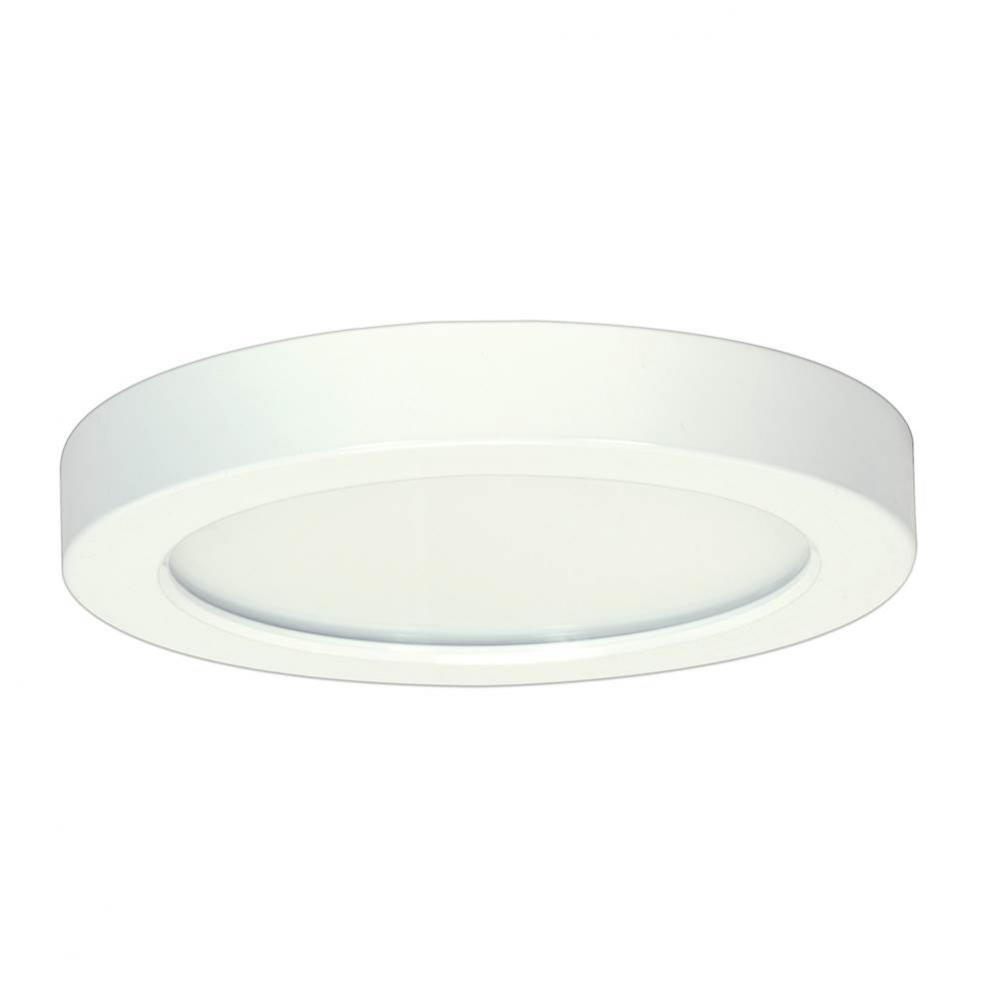 13.5 W 7&apos;&apos; Flush Mount LED Fixture, 5000K, Round Shape, White Finish, 120 V