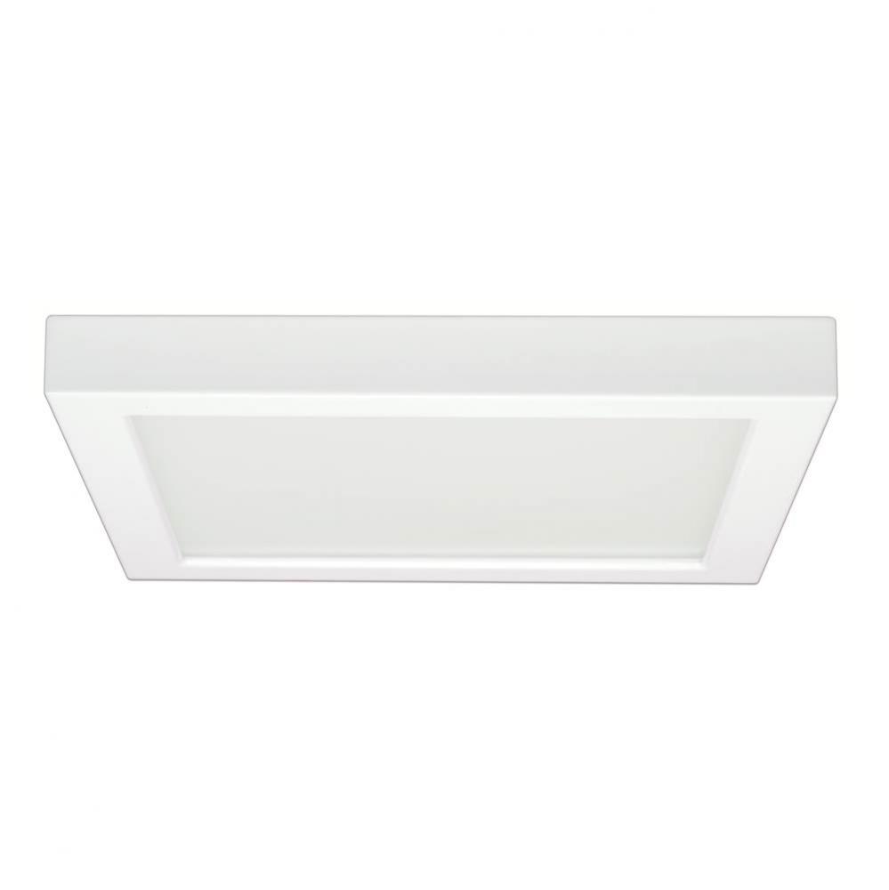 18.5 W 9&apos;&apos; Flush Mount LED Fixture, 5000K, Square Shape, White Finish, 120 V