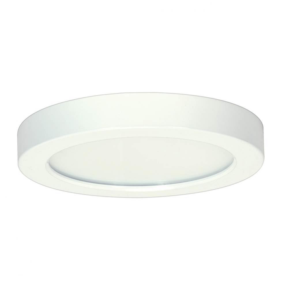 13.5 W 7&apos;&apos; Flush Mount LED Fixture, 3000K, Round Shape, White Finish, 120 V, 0-10 V Dimm