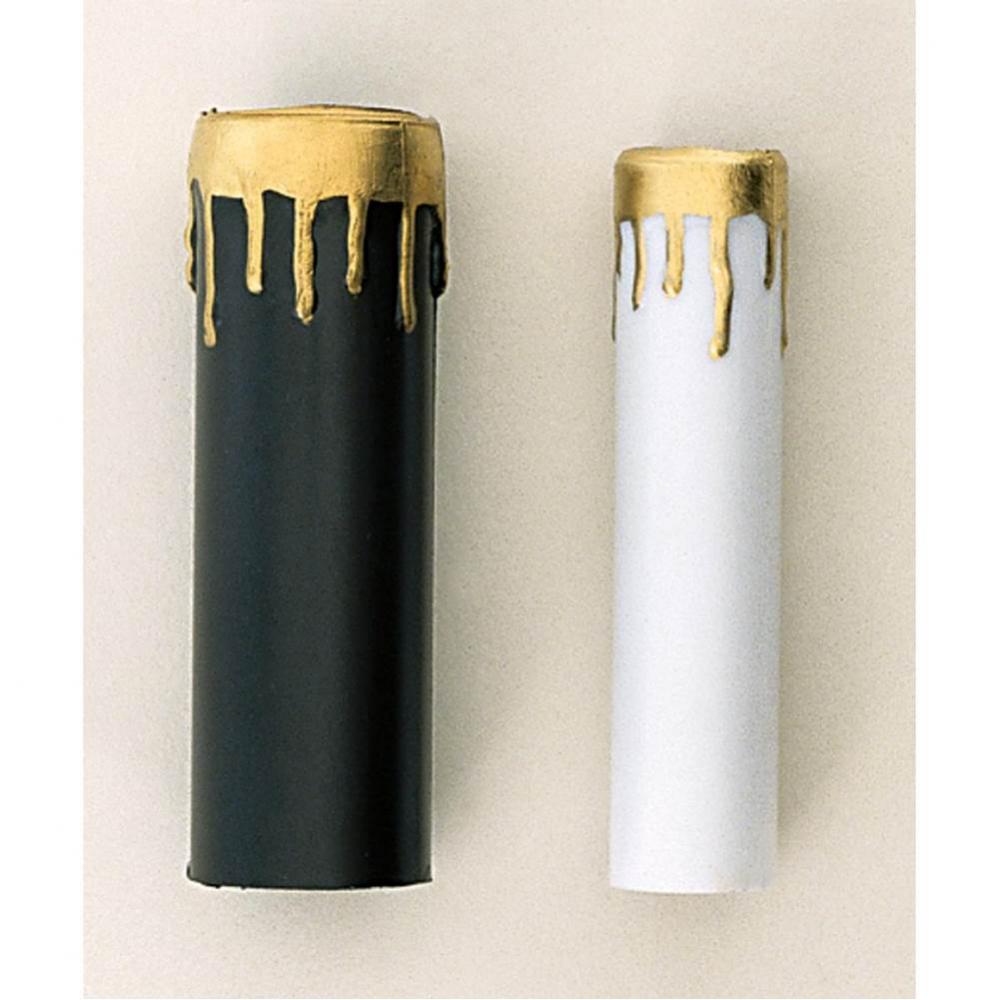 2-4&apos;&apos; White/Gold Drip Candle Cover