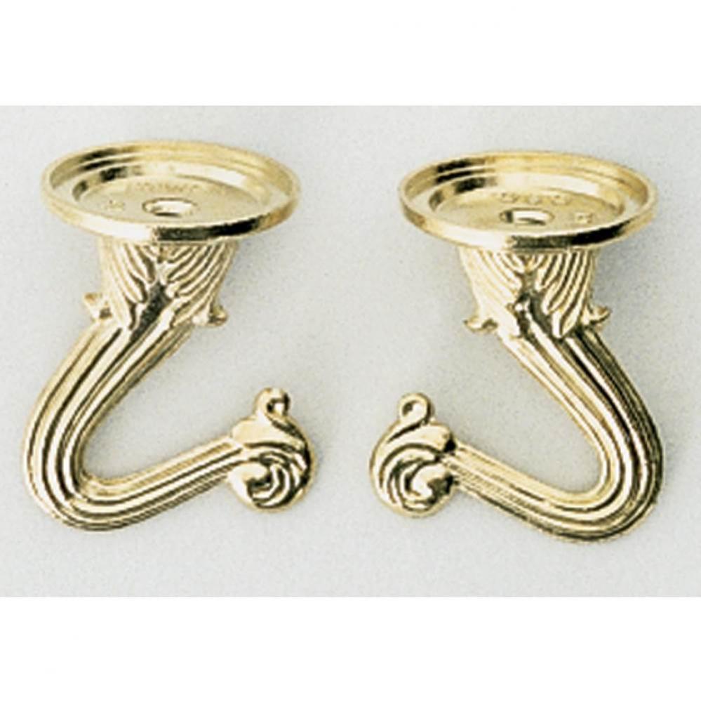 Brass Finish Double Hook Set