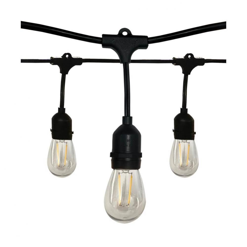 24 ft LED String Light, Includes 12-Light Filament LED Bulbs, With Plug