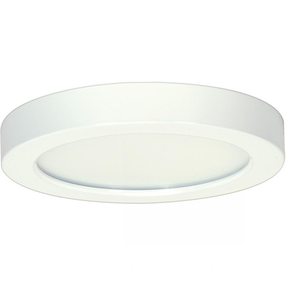 13.5 W 7&apos;&apos; Flush Mount LED Fixture, 3000K, Round Shape, White Finish, 120 V, 90 CRI