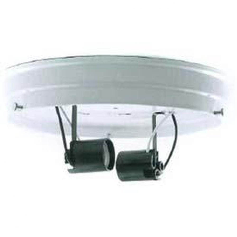 8&apos;&apos; White 2 Light Wired Pan