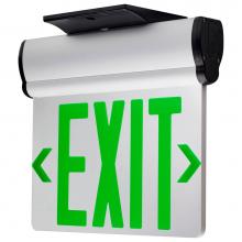 Satco 67-110 - Green (Mirror) Edge Lit LED Exit Sign, 90min Ni-Cad backup, 120/277V, Dual Face, Top/Back/End Moun