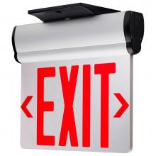 Satco 67-111 - Red (Mirror) Edge Lit LED Exit Sign, 90min Ni-Cad backup, 120/277V, Dual Face, Top/Back/End Mount