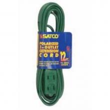 Satco 93-5022 - 12 ft Green Extension Cord 16/2
