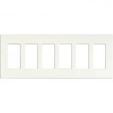 Satco 96-621 - Claro 6 Gang Wallplate White