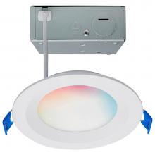 Satco S11564 - 9 Watt; LED Direct Wire; Low Profile Regress Baffle Downlight; 4 Inch Round; Starfish IOT; Tunable