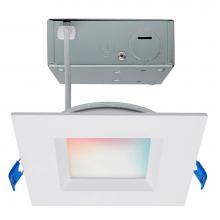 Satco S11565 - 9 Watt; LED Direct Wire; Low Profile Regress Baffle Downlight; 4 Inch Square; Starfish IOT; Tunabl